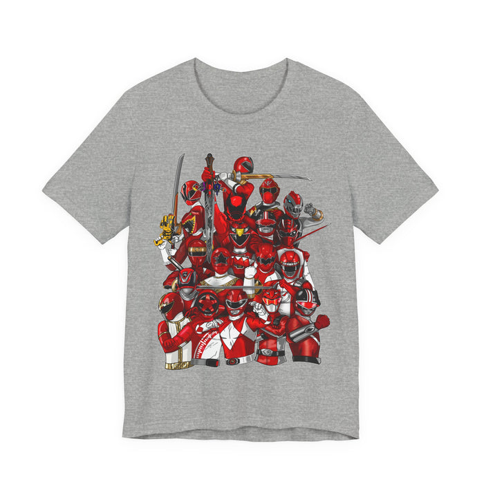Sentai Red Tee  Custom Graphic Art Cosplay Shirts Rangers Retro Vintage 90s