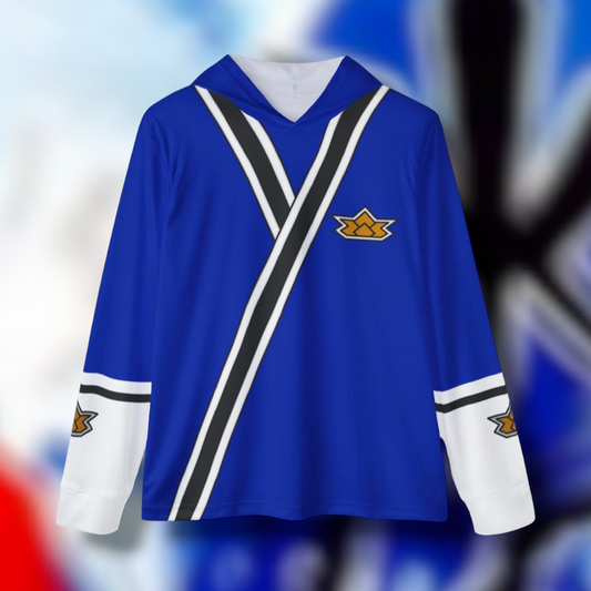 Shinkenger Blue Hoodie (Full Print) Lightweight, Breathable, workout, pull over, fitness Hoodie Super Sentai Custom