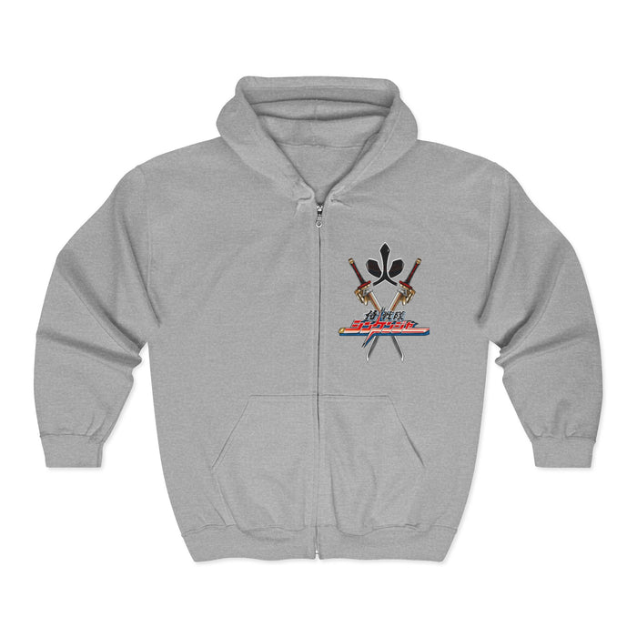 Shinkenger Full Zip Hoodie Custom Graphic Art Cosplay Shirts Rangers Retro Vintage 90s