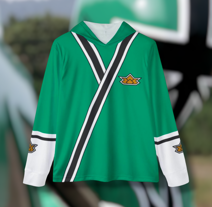 Shinkenger Green Hoodie (Full Print) Lightweight, Breathable, workout, pull over, fitness Hoodie Super Sentai Custom