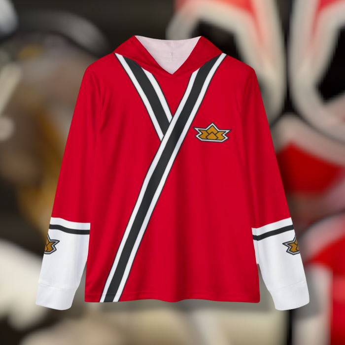 Shinkenger Red Hoodie (Full Print) Lightweight, Breathable, workout, pull over, fitness Hoodie Super Sentai Custom