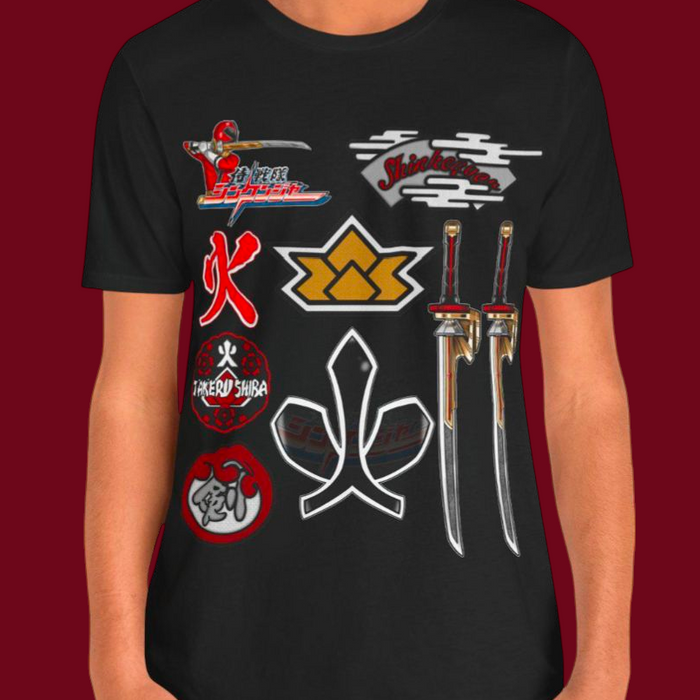 Shinkenger Shiba Red Tee Super Sentai T Shirt Custom Graphic Art Cosplay Shirts Rangers Retro Vintage 90s Tee