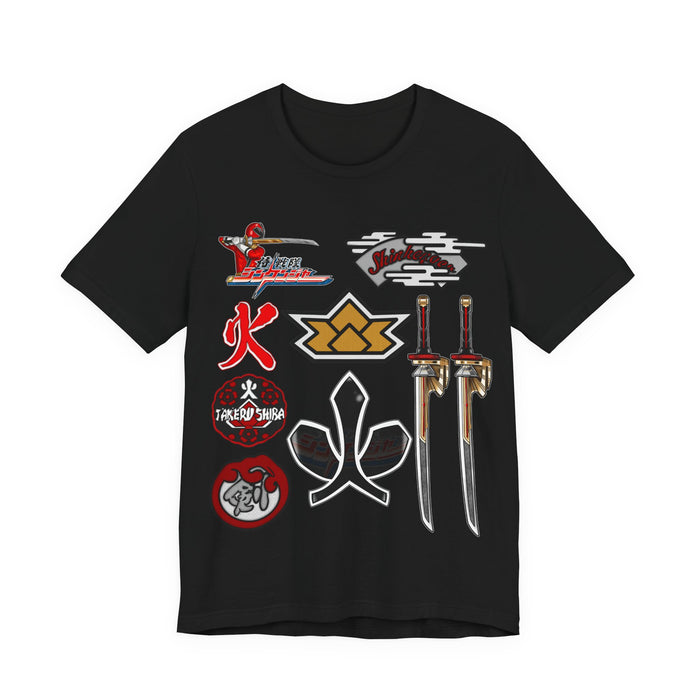 Shinkenger Shiba Red Tee Super Sentai T Shirt Custom Graphic Art Cosplay Shirts Rangers Retro Vintage 90s Tee