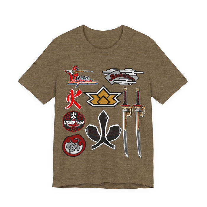 Shinkenger Shiba Red Tee Super Sentai T Shirt Custom Graphic Art Cosplay Shirts Rangers Retro Vintage 90s Tee