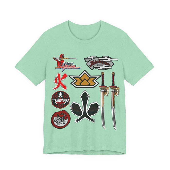 Shinkenger Shiba Red Tee Super Sentai T Shirt Custom Graphic Art Cosplay Shirts Rangers Retro Vintage 90s Tee