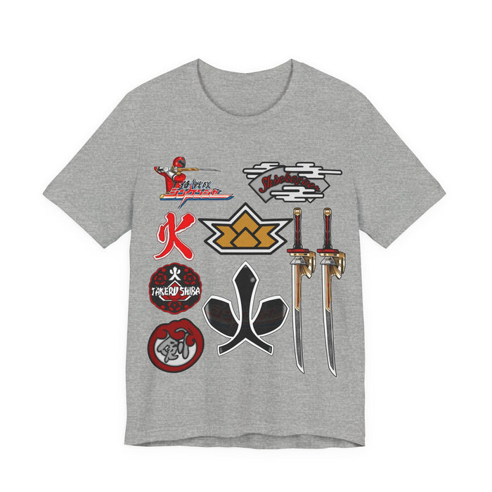 Shinkenger Shiba Red Tee Super Sentai T Shirt Custom Graphic Art Cosplay Shirts Rangers Retro Vintage 90s Tee