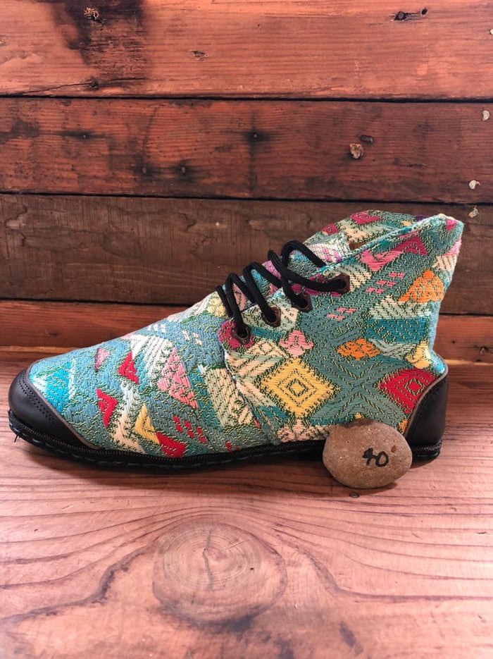 Size 40 Cloth Moccasins Turquoise Pastels