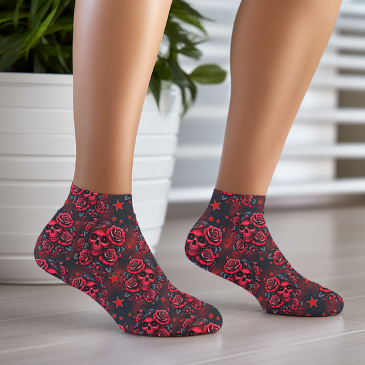 SKULL RED ROSES   SOCKS