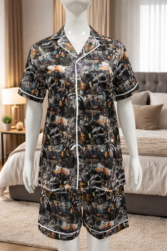 SOA pjs button down silky