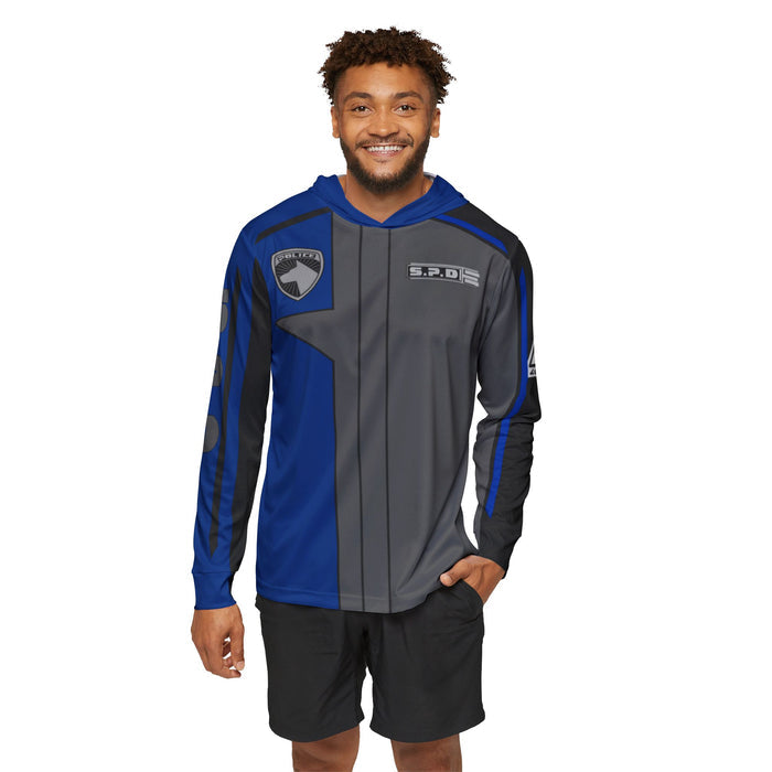 SPD Blue Hoodie (Full Print) Lightweight, Breathable, workout, pull over, fitness Hoodie Super Sentai Custom