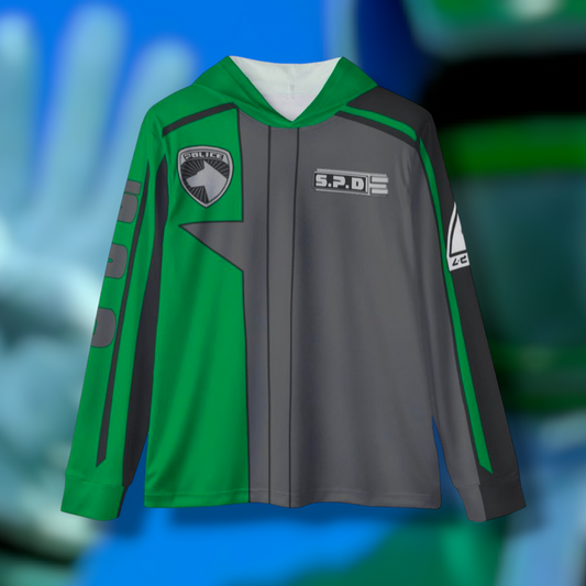 SPD Green Hoodie (Full Print) Lightweight, Breathable, workout, pull over, fitness Hoodie Super Sentai Custom