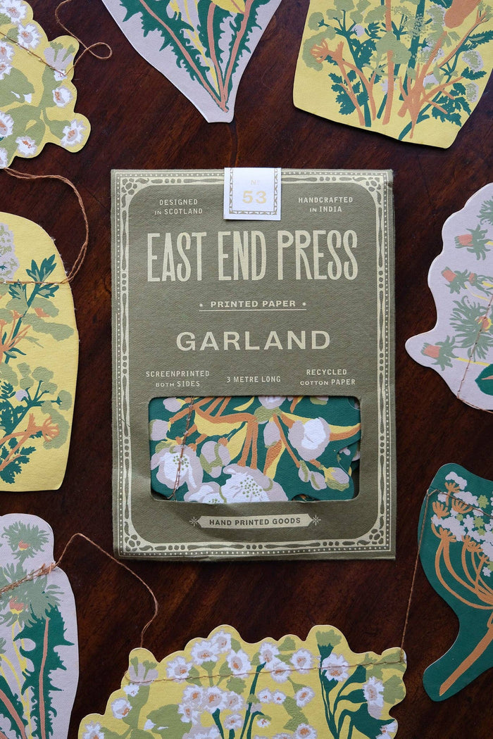 Spring Blooms Screen Printed and Sewn Garland