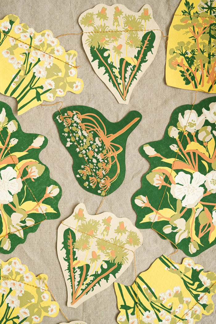Spring Blooms Screen Printed and Sewn Garland