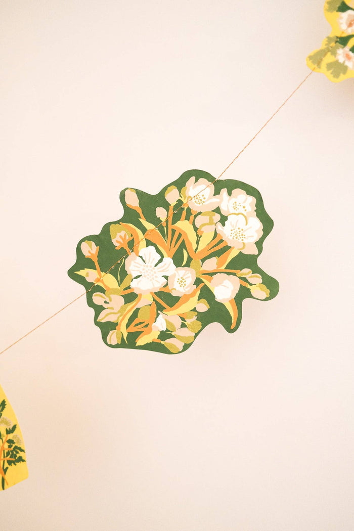 Spring Blooms Screen Printed and Sewn Garland