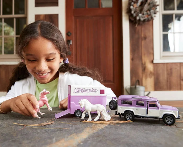 Stablemates Unicorn Magic Land Rover W Trailer
