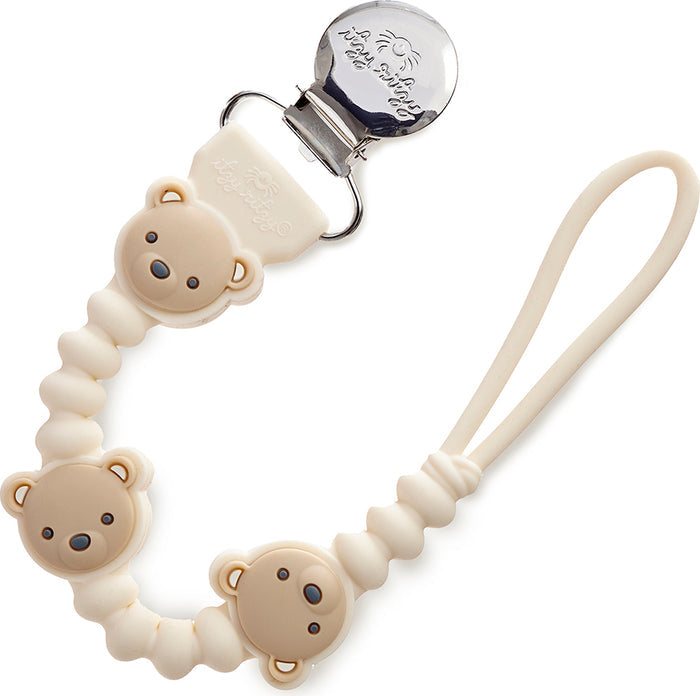 Sweetie Strap Plus™ - Silicone Pacifier Clip (Bear Bead)
