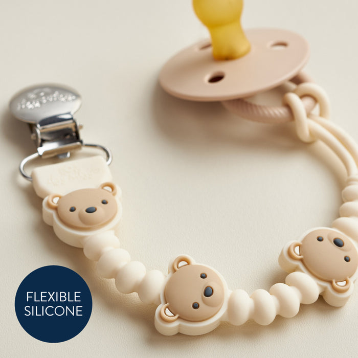 Sweetie Strap Plus™ - Silicone Pacifier Clip (Bear Bead)