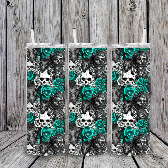 Teal roses  dragons