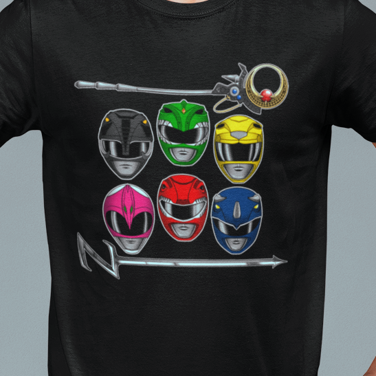Teenagers with Attitude Tee Super Sentai T Shirt Custom Graphic Art Cosplay Shirts Rangers Retro Vintage 90s