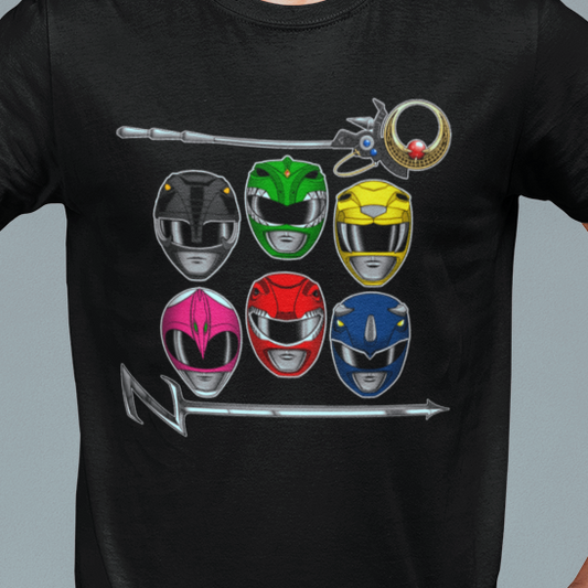 Teenagers with Attitude Tee Super Sentai T Shirt Custom Graphic Art Cosplay Shirts Rangers Retro Vintage 90s