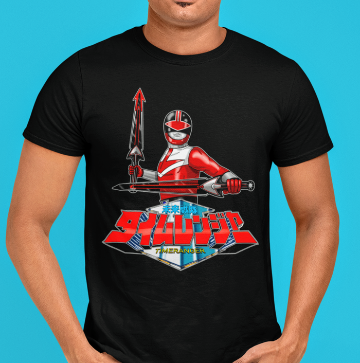 Super Sentai Inspired Timeranger T shirt featuring Red ranger and logo