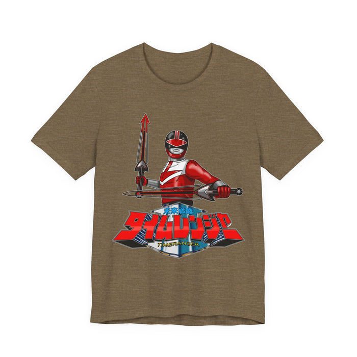 Time Red Tee Super Sentai T Shirt Custom Graphic Art Cosplay Shirts Rangers Retro Vintage 90s