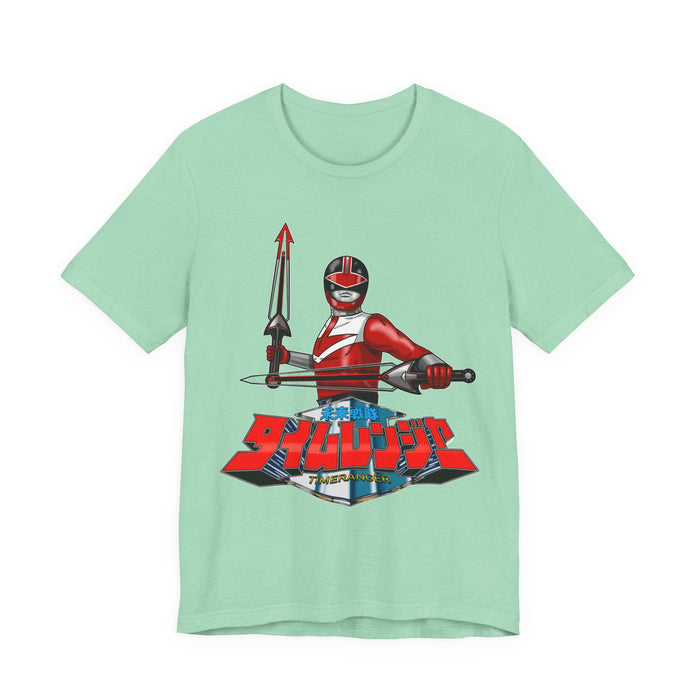 Time Red Tee Super Sentai T Shirt Custom Graphic Art Cosplay Shirts Rangers Retro Vintage 90s