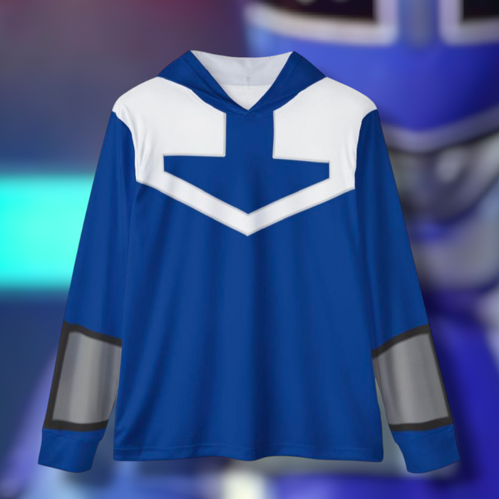 Timeranger Time Blue Hoodie (Full Print) Lightweight, Breathable, workout, pull over, fitness Hoodie Super Sentai Custom