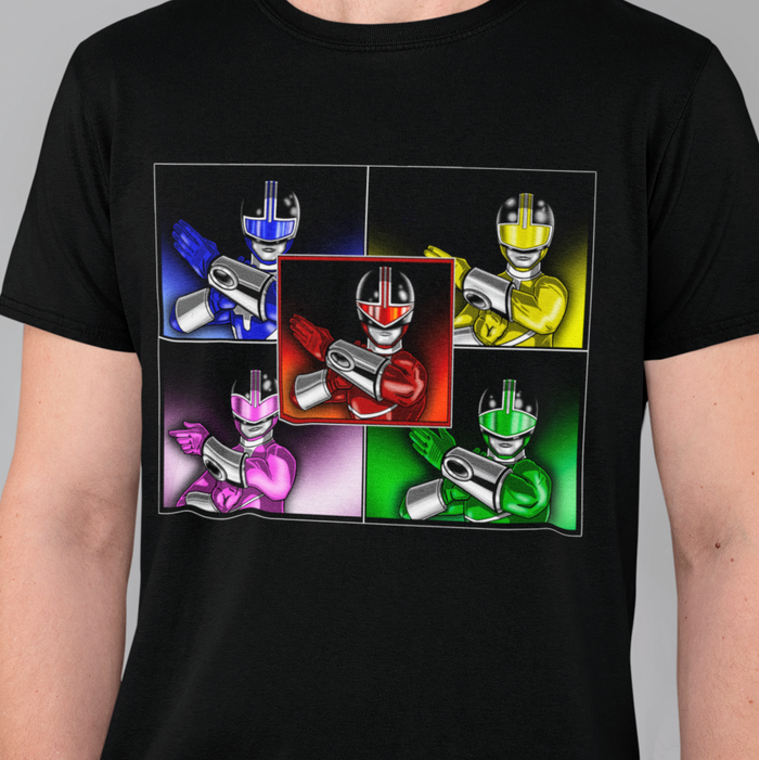 TimeRangers Tee Custom Graphic Art Cosplay Shirts Rangers Retro Vintage 90s