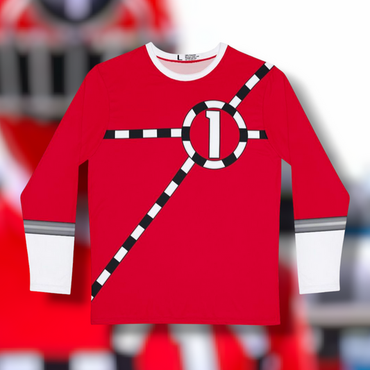 ToQger Red Long Sleeve Shirt (Full Print) Custom Graphic Art Cosplay Shirts Rangers Retro Vintage 90s