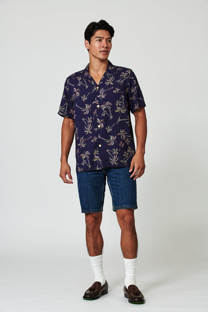Trades Evening Blue Camp Shirt