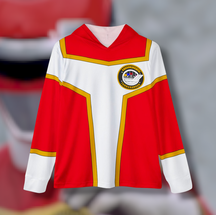 Turboranger Red Hoodie (Full Print) Super Sentai Custom Lightweight, Breathable, Workout, Pull over, Fitness, Retro
