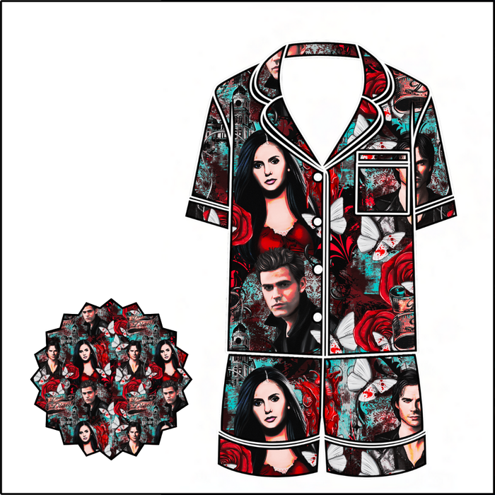 Tvd  dear diaries pjs button down silky