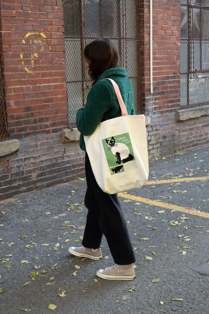 Uneasy Does It Big Zip Tote