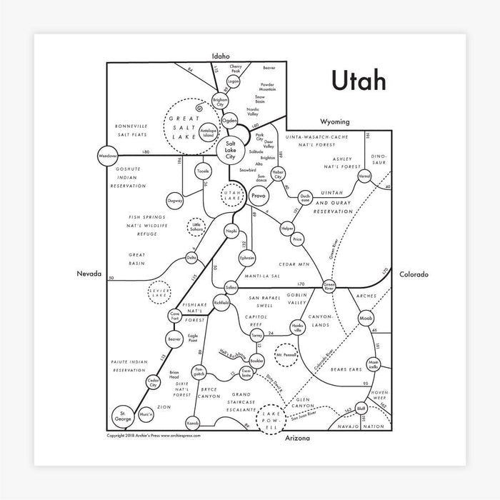 Utah Letterpress Print