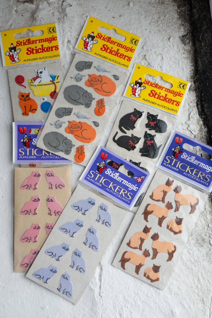 Vintage Sticker Strips - Cats
