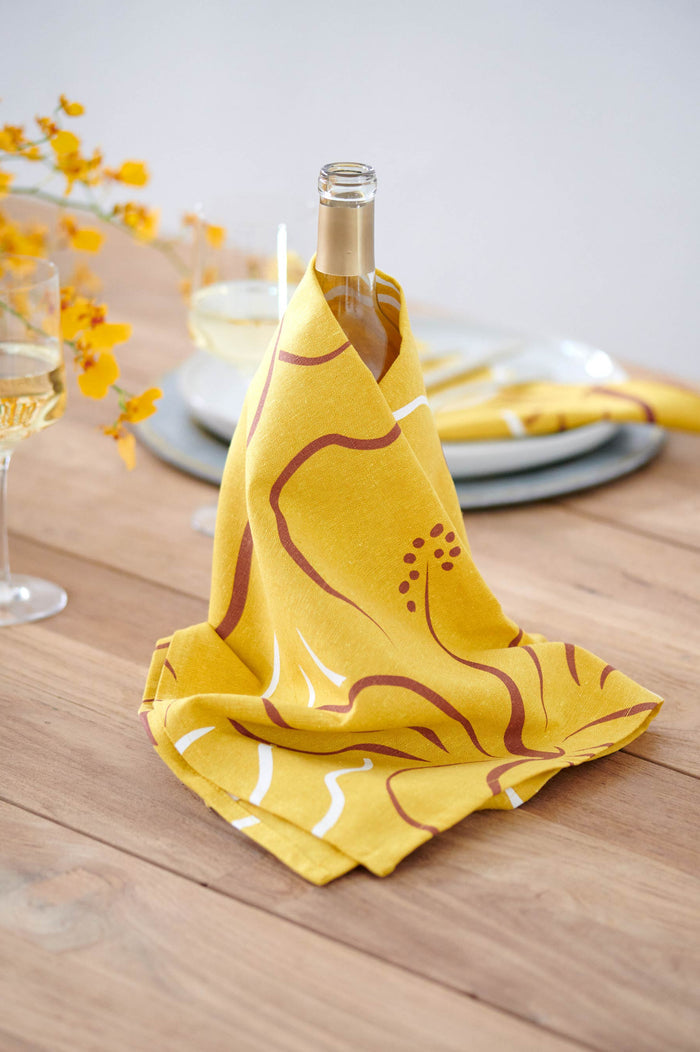 Waialua Linen Tea Towel - Curry