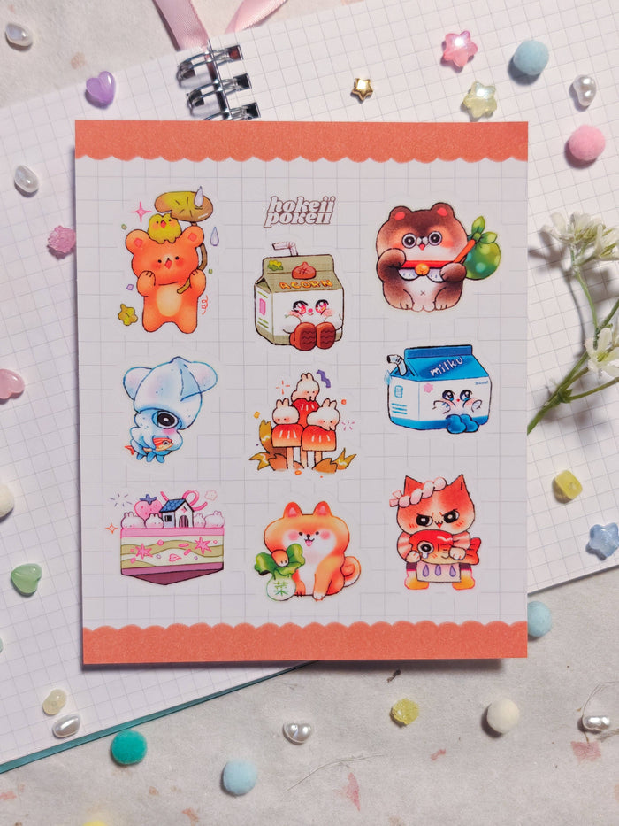 Whimsy Pals Glossy Clear Sticker Sheet