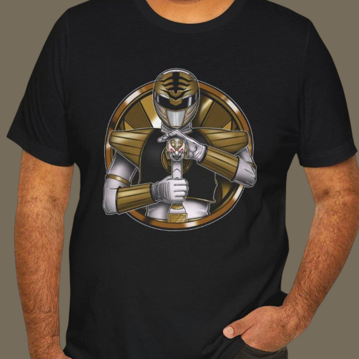 White Ranger Tee Super Sentai T Shirt Custom Graphic Art Cosplay Shirts  Retro Vintage 90s