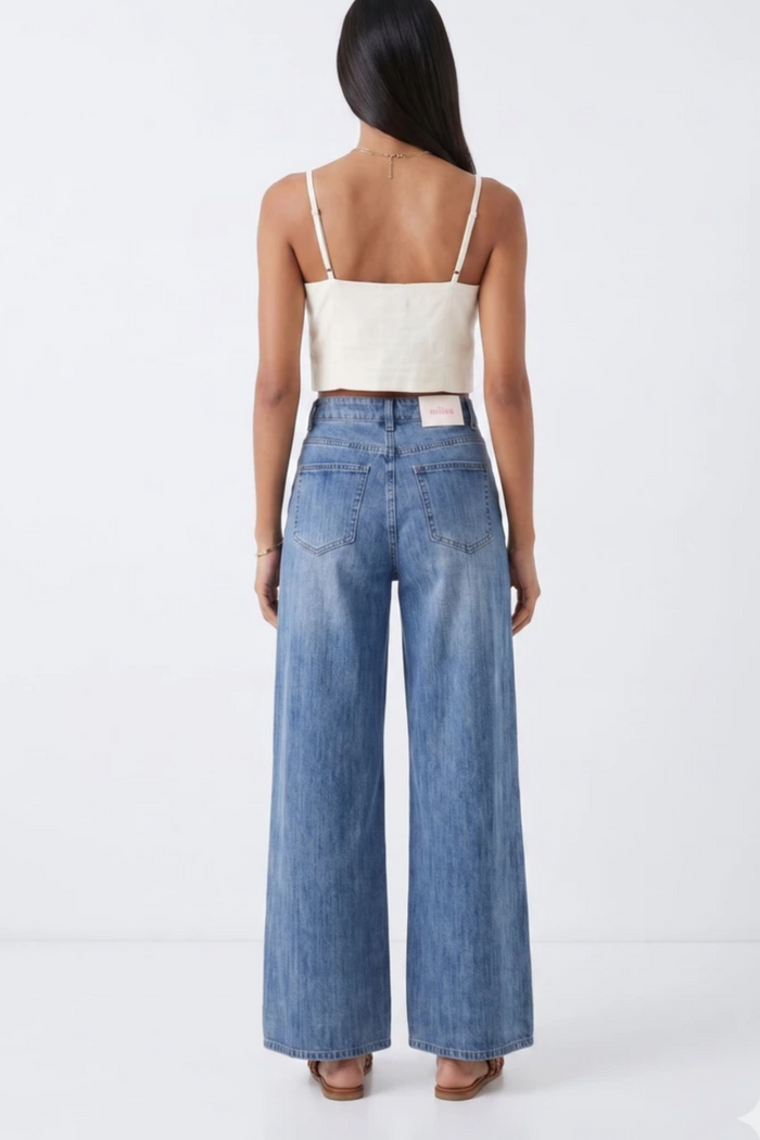 Wide leg high jeans