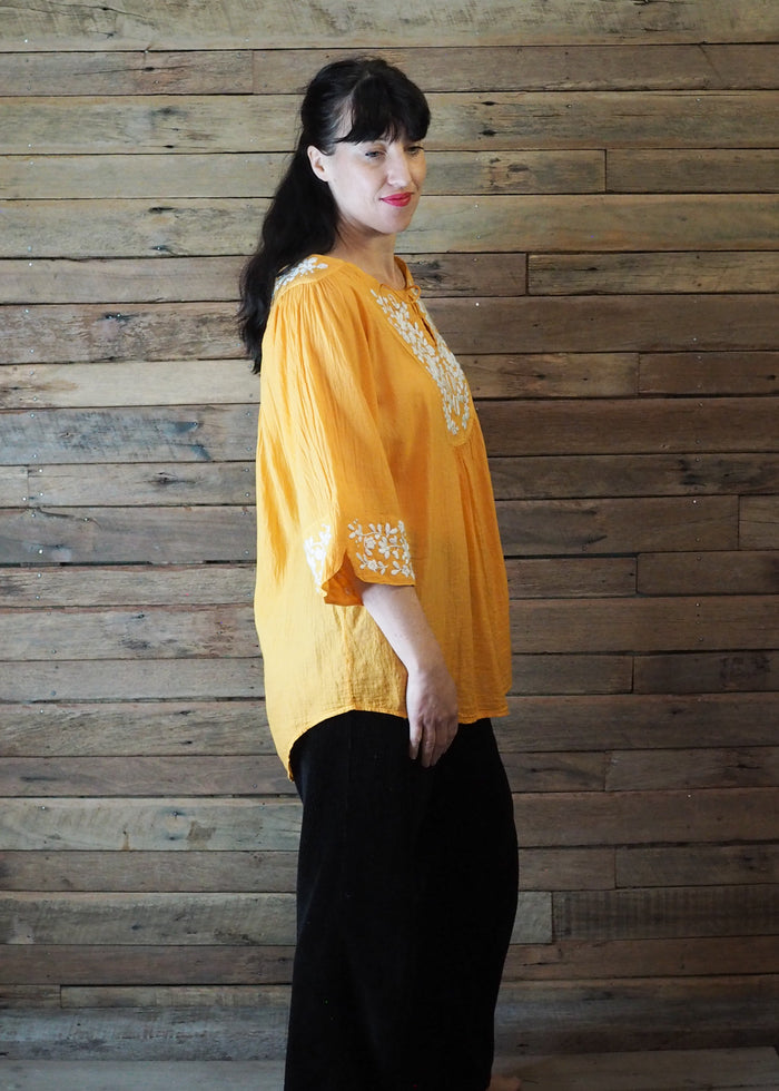 Wildflower Blouse Sunshine and White