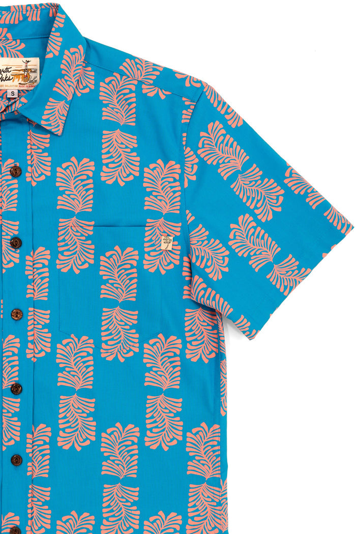 Woodblock Fern Turquoise