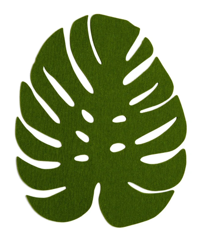 Wool Monstera Trivet- Loden Green