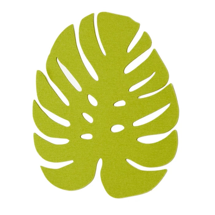Wool Monstera Trivet- Pistachio