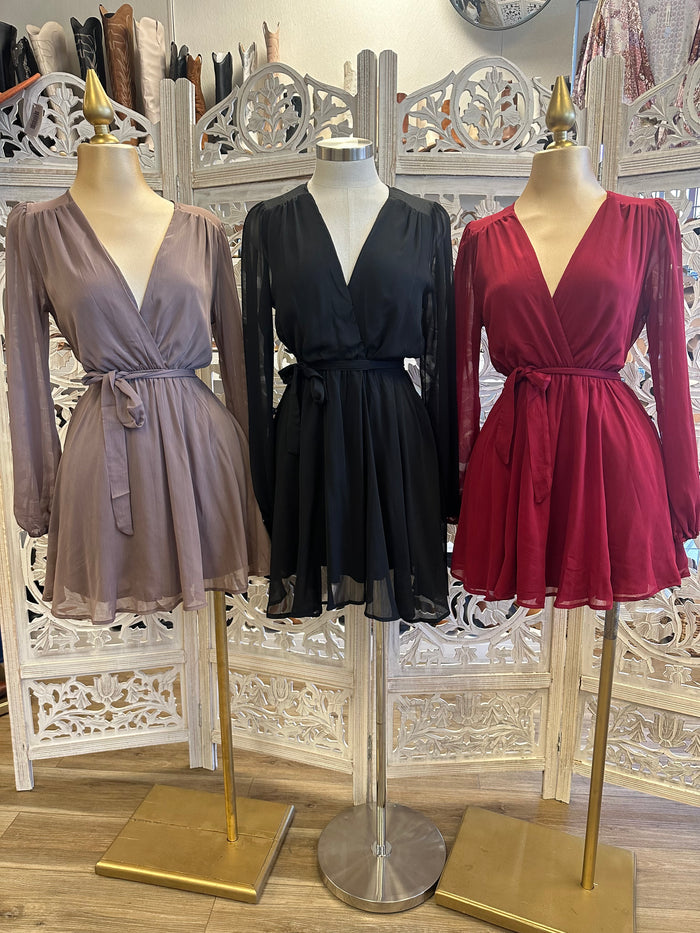 Wrapped Mini Dress- Slightly Stretchy