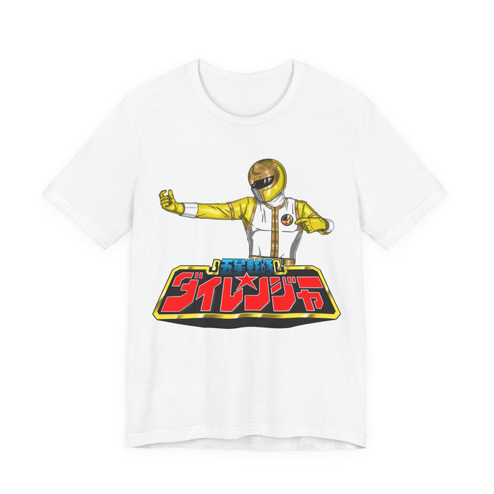 Yellow Dairanger Tee Super Sentai T Shirt Custom Graphic Art Cosplay Shirts Rangers Retro Vintage 90s