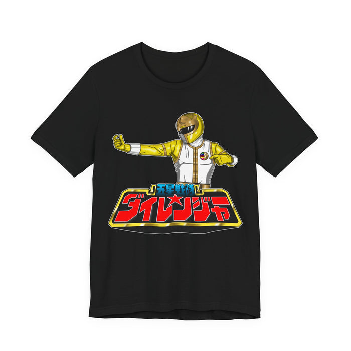 Yellow Dairanger Tee Super Sentai T Shirt Custom Graphic Art Cosplay Shirts Rangers Retro Vintage 90s