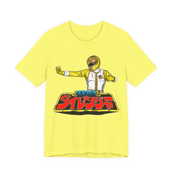 Yellow Dairanger Tee Super Sentai T Shirt Custom Graphic Art Cosplay Shirts Rangers Retro Vintage 90s