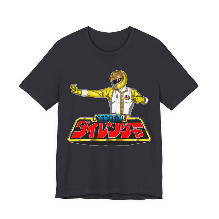 Yellow Dairanger Tee Super Sentai T Shirt Custom Graphic Art Cosplay Shirts Rangers Retro Vintage 90s