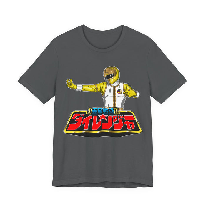Yellow Dairanger Tee Super Sentai T Shirt Custom Graphic Art Cosplay Shirts Rangers Retro Vintage 90s